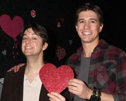 LOS ANGELES, DEC 17 - Josh Heine Cupid , Bradford Anderson Achilles on set during the making of the movie Cupid and Eros at The Good Nite Bar on December 17, 2010 in No Hollywood , CA photo