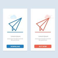 Paper Paper plane Plane  Blue and Red Download and Buy Now web Widget Card Template vector