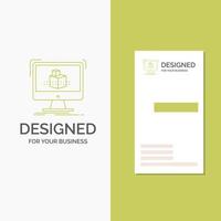 Business Logo for 3d. cube. dimensional. modelling. sketch. Vertical Green Business .Visiting Card template. Creative background vector illustration
