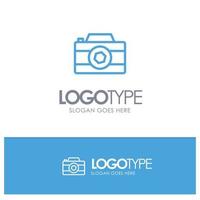 Camera Image Picture Photo Blue Outline Logo Place for Tagline vector