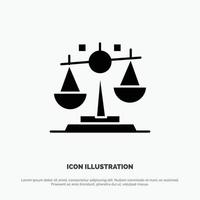 Balance Law Justice Finance solid Glyph Icon vector