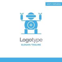 robot tecnología juguete azul sólido logotipo plantilla lugar para eslogan vector