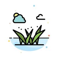 Grass Grasses Green Spring Abstract Flat Color Icon Template vector