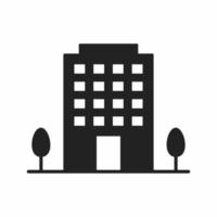 icono de estilo plano de edificio de oficinas vector