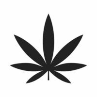 icono de estilo plano de hoja de cannabis vector