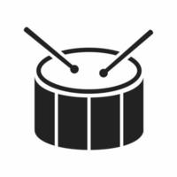 icono de estilo plano de música de batería vector