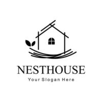 nest house logo vector