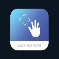 Hand Hand Cursor Up Croup Mobile App Button Android and IOS Glyph Version vector