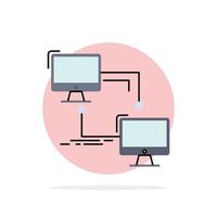 local lan connection sync computer Flat Color Icon Vector