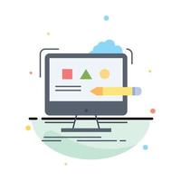 Art computer design digital studio Flat Color Icon Vector