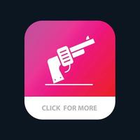 Gun Hand Weapon American Mobile App Button Android and IOS Glyph Version vector