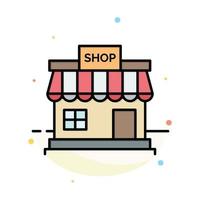 Shop Store Online Store Market Abstract Flat Color Icon Template vector