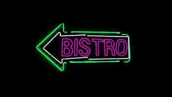 Bistro neon sign. photo