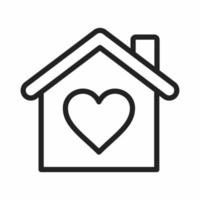 love house outline style icon vector