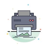 Digital printer printing hardware paper Flat Color Icon Vector