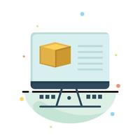 Computer Box Internet Monitor Abstract Flat Color Icon Template vector