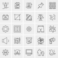 Apple Education School Study  Icons Flat and Line Filled Icon Set Vector Blue Background