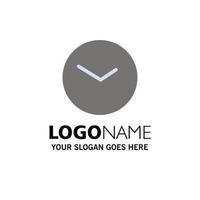 plantilla de logotipo de empresa de reloj de tiempo de reloj básico color plano vector