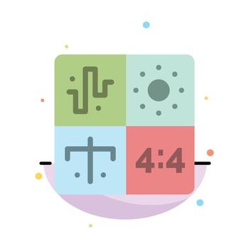 plantilla de icono de color plano abstracto de proceso de ingeniería de desarrollo de diseño de audio vector