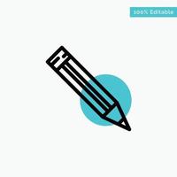 Education Ruler School turquoise highlight circle point Vector icon