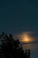 night sky view with bright full moon photo