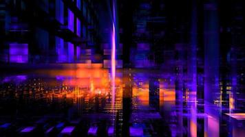 Abstract glowing background digital technology. Hi tech digital interior data center server, business technology blurred Polygonal geometric matrix space, 3D render photo