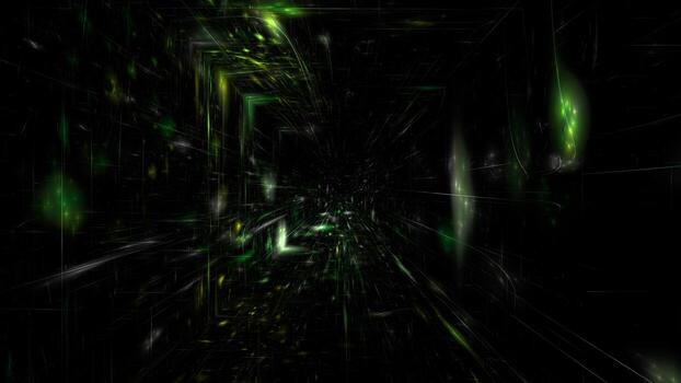Digital technologies, information transfer, Abstract data center server. Digital space is a green matrix. 3d render photo