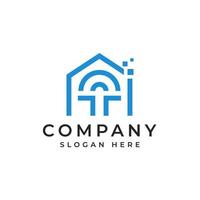 Modern Home Technology Geometric Logo vector