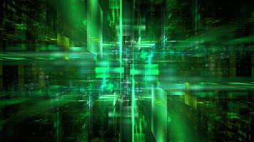 Digital space abstract glowing background. Digital technologies, data transmission, cloud computing. Metaverse in the digital world. 3d render photo