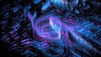 Abstract glowing background digital technology. Hi tech digital interior data center server, business technology blurred Polygonal geometric matrix space, 3D render photo
