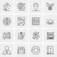 16 Universal Business Icons Vector Creative Icon Illustration to use in web and Mobile Related proje