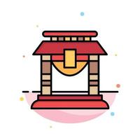 Door Bridge China Chinese Abstract Flat Color Icon Template vector