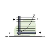 Arrow chart curve experience goal Flat Color Icon Vector