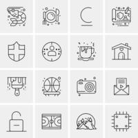 16 iconos de negocios universales vector ilustración de icono creativo para usar en proyectos relacionados con la web y dispositivos móviles