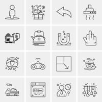 16 iconos de negocios universales vector ilustración de icono creativo para usar en proyectos relacionados con la web y dispositivos móviles