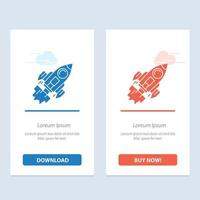 Startup Business Goal Launch Mission Spaceship  Blue and Red Download and Buy Now web Widget Card Te vector