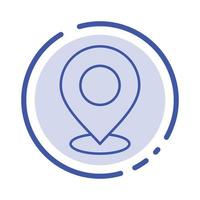 Location Map Mark Marker Pin Place Point Pointer Blue Dotted Line Line Icon