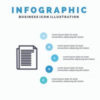 Document Note Report Paper Line icon with 5 steps presentation infographics Background vector