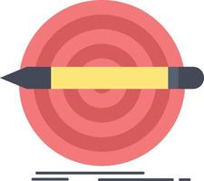 Design goal pencil set target Flat Color Icon Vector