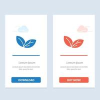 crecimiento hoja planta primavera azul y rojo descargar y comprar ahora plantilla de tarjeta de widget web vector