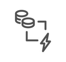 Energy saving icon outline and linear vector. vector