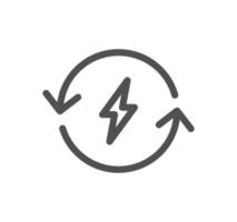 Energy saving icon outline and linear vector. vector