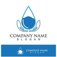 icono de logotipo de vector de gota de agua azul