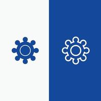 Gear Setting Cogs Line and Glyph Solid icon Blue banner Line and Glyph Solid icon Blue banner vector