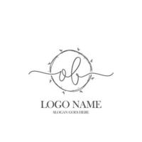 Initial OB beauty monogram and elegant logo design, handwriting logo of initial signature, wedding, fashion, floral and botanical with creative template. vector