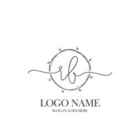 Initial RB beauty monogram and elegant logo design, handwriting logo of initial signature, wedding, fashion, floral and botanical with creative template. vector