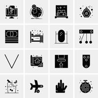 16 iconos de negocios universales vector ilustración de icono creativo para usar en proyectos relacionados con la web y dispositivos móviles