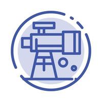 Astronomy Scope Space Telescope Blue Dotted Line Line Icon vector