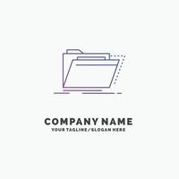 archivo. catalogar. directorio. archivos carpeta plantilla de logotipo de empresa púrpura. lugar para el eslogan vector