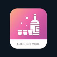 bebida botella vidrio irlanda aplicación móvil botón android e ios versión glifo vector